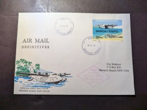 1970 Western Samoa Definitive Airmail First Day Cover FDC Asau to Australia