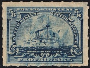 RB23 5/8¢ Battleship Proprietary Stamp (1898) Used