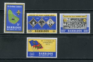 Barbados 372-375 Boy Scout Jamboree, Map Complete Stamp Set MNH 1972