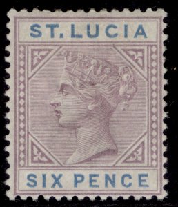 ST. LUCIA QV SG41, 6d dull mauve & blue, M MINT. Cat £10.