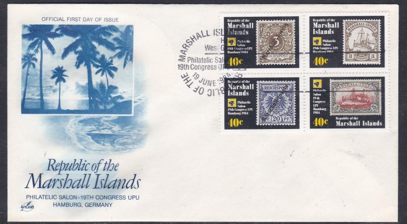 Marshall Islands # 50-53, Stamp on Stamp, 1st Day Cover