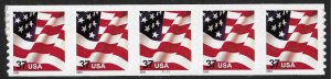 Sc 3633a 37¢ USA Flag, PNC/5 Plate #B1111, MNH