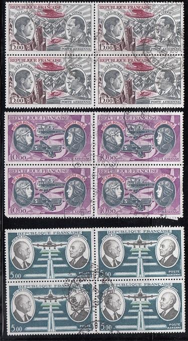 FRANCE # C45, C46, C47 - used blocks of four