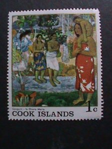 ​COOK ISLANDS 1967  SC#221 GAUGUIN-NUDE PAINTINE-LA ORANA MARIA -MNH VF