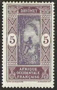 Dahomey 46 mint. hinge remnant,  small thin. 1922. (D278)