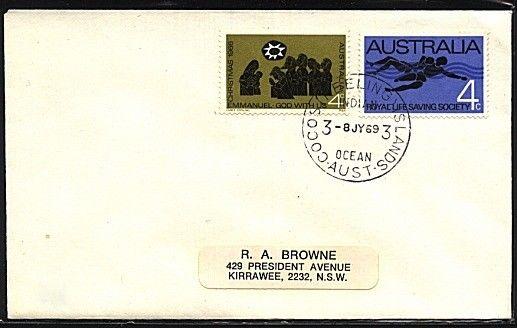 COCOS IS 1969 cover Australia franking - ..................................19023