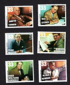 3339-44 Hollywood Composers SINGLES (6)  MNH