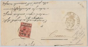 ITALIA REGNO: storia postale - Sassone 52 su BUSTA da PARMA a COMO 1891