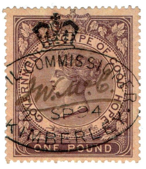 (I.B) Cape of Good Hope Revenue : Stamp Duty £1 (Kimberley)