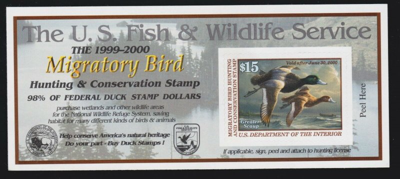 US RW66a $15 1999 Mint Federal Duck Stamp Self Adhesive SCV $25