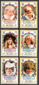Anguilla Sc# 485-490 MNH 1982 Princess Diana