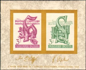 Hungary #1260, Complete Set, 1959, Hinged