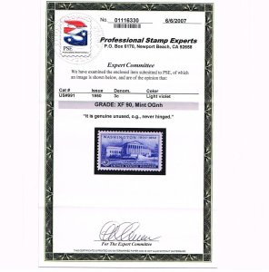 EXCEPTIONAL GENUINE SCOTT #991 MINT PRISTINE OG NH PSE CERT GRADED XF-SUPERB 95