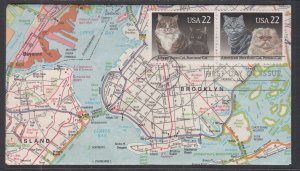 US 2374-2375 Cats Map U/A FDC