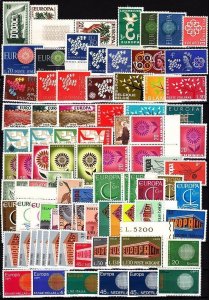 EUROPA CEPT 1956-1970 Collection / Lot / Mix / Clean-up: 100 stamps, MNH