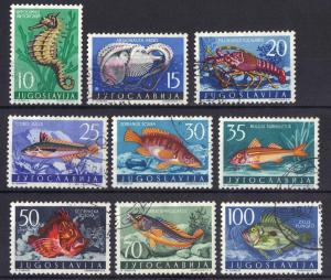 Yugoslavia  1956  used Adriatic sea creatures complete