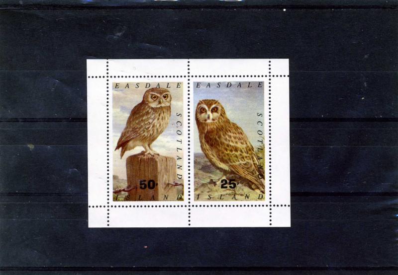 Easdale Islands Owls s/s Perforated mnh.vf