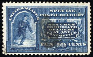 US Stamps # E4 Special Delivery Used XF Light Cancel Scott Value $110.00