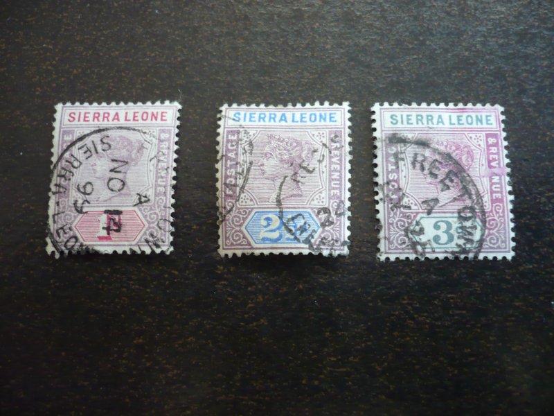 Stamps - Sierra Leone - Scott# 35,38,39 - Used Part Set of 3 Stamps