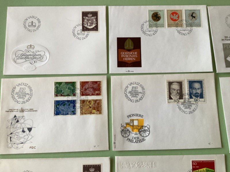 Liechtenstein 1969 postal stamps covers 9 items Ref A1397