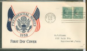 United States #818 On Cover  (Fdc)