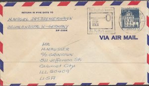 GERMANY Unusual Postmark with ribbon trim entire envelope