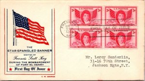 FDC 1948 SC #962 CW George Cachet - Frederick MD - Block of 4 - F61228