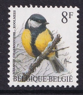 Belgium  #1443    MNH  1992  birds  8f