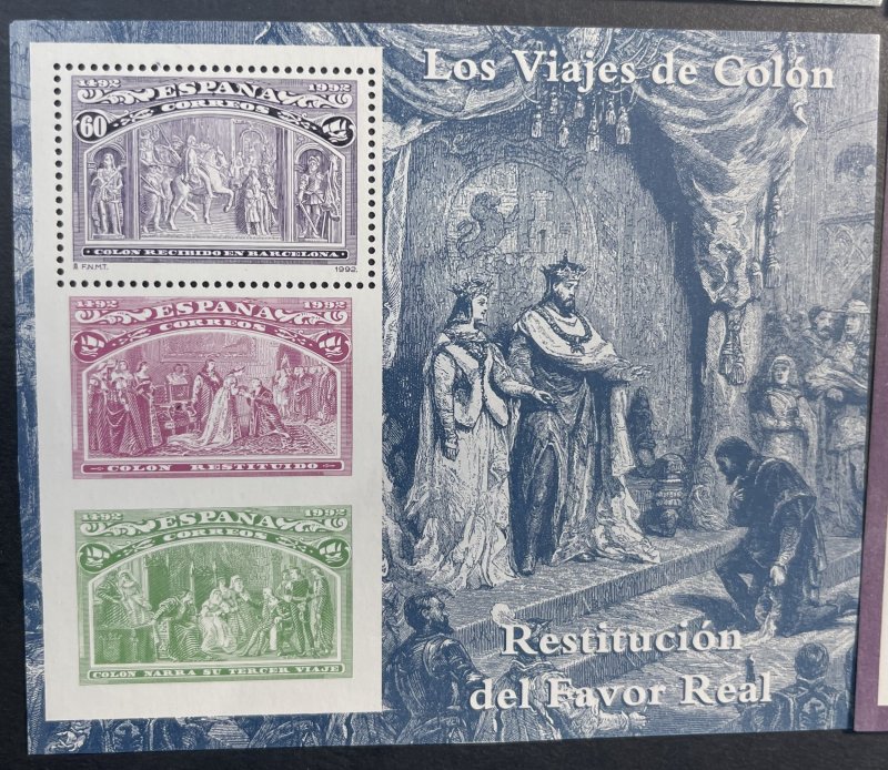 SPAIN # 2677-2682-MINT/NEVER HINGED--COMPLETE SET OF SOUVENIR SHEETS----1992