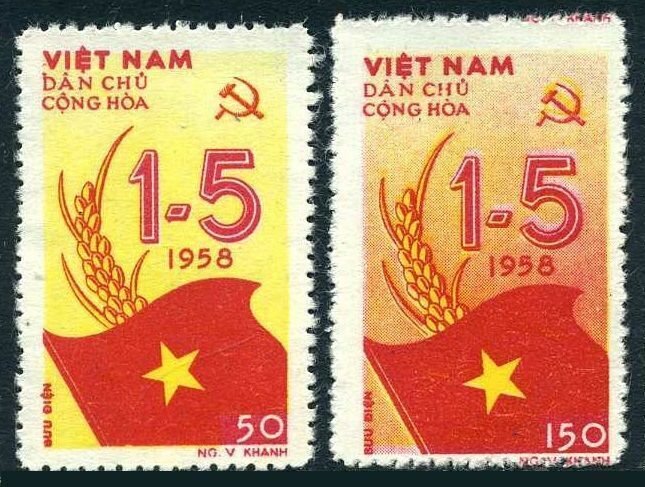 Viet Nam 69-70, MNH. Michel 72-73. May Day, 1958. Flag.