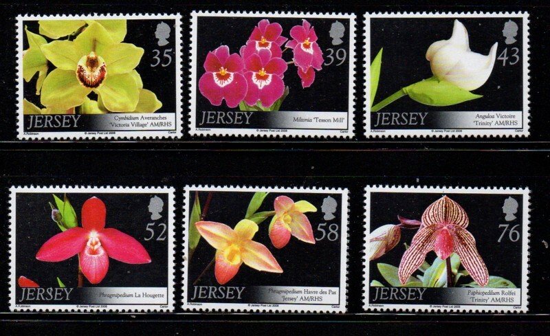 Jersey Sc 1319-1324 2008 Orchids stamp set mint NH