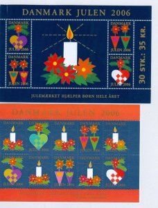 Denmark. 2006  Booklet.  With 30 Christmas Seals MNH. Christmas Decorations