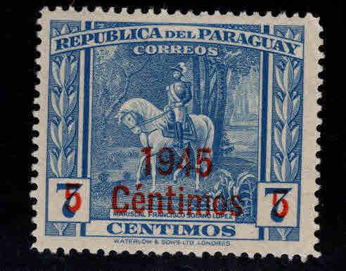 Paraguay Scott 427 MH* surcharged stamp