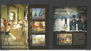 2014 Guinea Art Paintings Painters Impressionists Kb+Bl ** Stamps St684