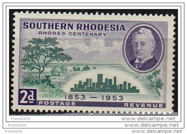 Southern Rhodesia 1953, Native Houses - Modern City, 2d, MNH