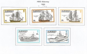 ALDERNEY - 1990 - HMS Alderney - Perf 5v Set - Mint Lightly Hinged