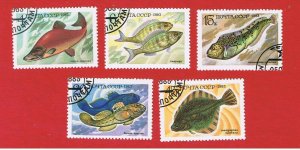 Russia #5164-5168  VF used  Food Fish   Free S/H