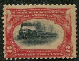 United States SC# 295 Steam Locomotive 2c MNH (small gum skip 3mm x 2mm)