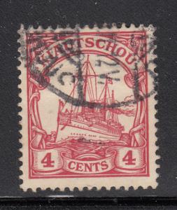 Kiauchau 1905 used Scott #25 4c Kaiser's Yacht  Variety: Vertical red dash LL...