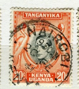 BRITISH KUT; 1938-40s early GVI issue used 20c. value, fine Postmark