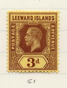 Leeward Islands 1000 Early Issue Fine Mint Hinged 3d. 203466