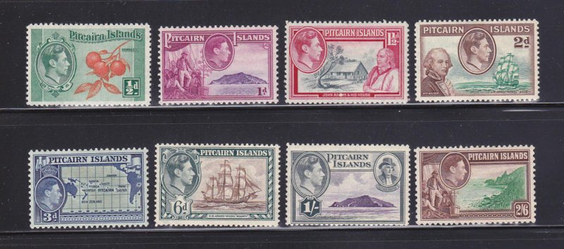 Pitcairn Islands 1-8 Set MHR King George VI, Various (B)