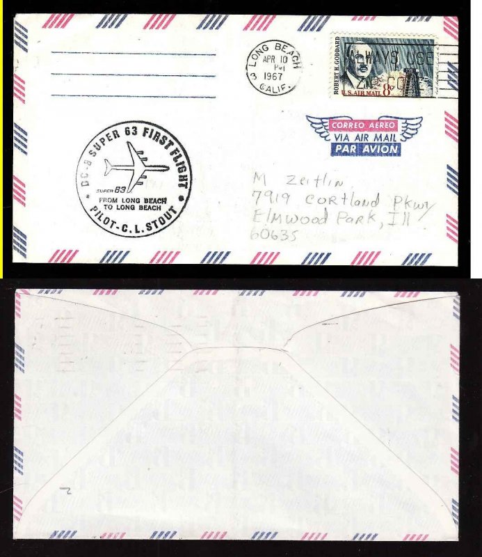 USA-cover #8723-First Flight Super 63-Long Beach, Calif-Apr 10 1967-