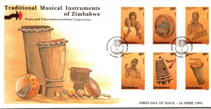 Zimbabwe, Worldwide First Day Cover, Music