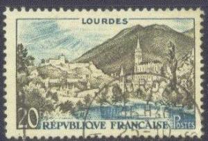 FRANCE  873 USED 1958 VIEW-LOURDES