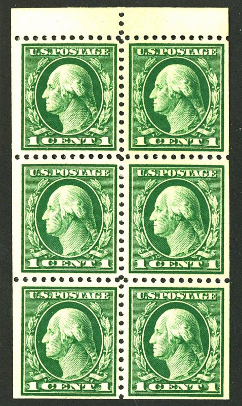 U.S. #498e MINT BOOKLET PANE OF 6 OG NH