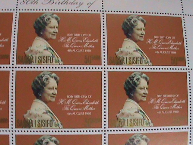 SAMOA ISLAND ISSIFO-1980 QUEEN MOTHER-ELIZABETH 80TH BIRTHDAY-MNH SHEET VF