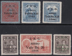 Venezuela 1947 J.R.G. Complete Set MNH. Scott C223-C227 + 396