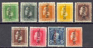 New Zealand Sc# O41-O50 (no O42) MH 1915-1919 Official