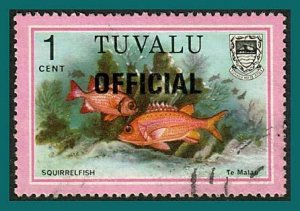 Tuvalu Stamps 1981 Fish Officials, 1c used #O1,SGO1